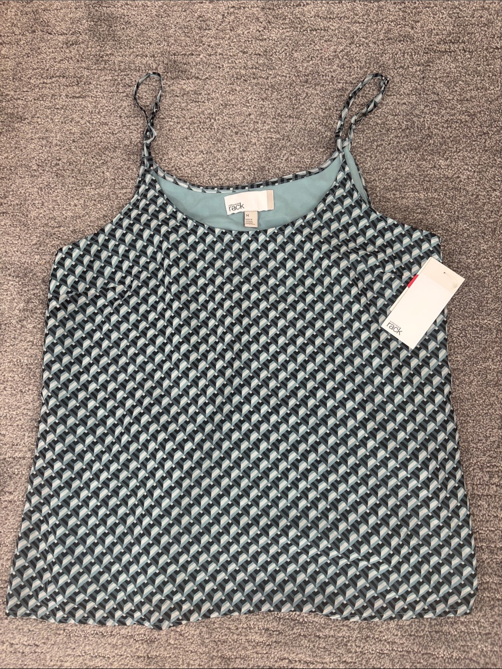 Rack Studio Light Blue Patterned Spaghetti-Strap Cami